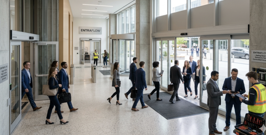 commercial automatic door installation